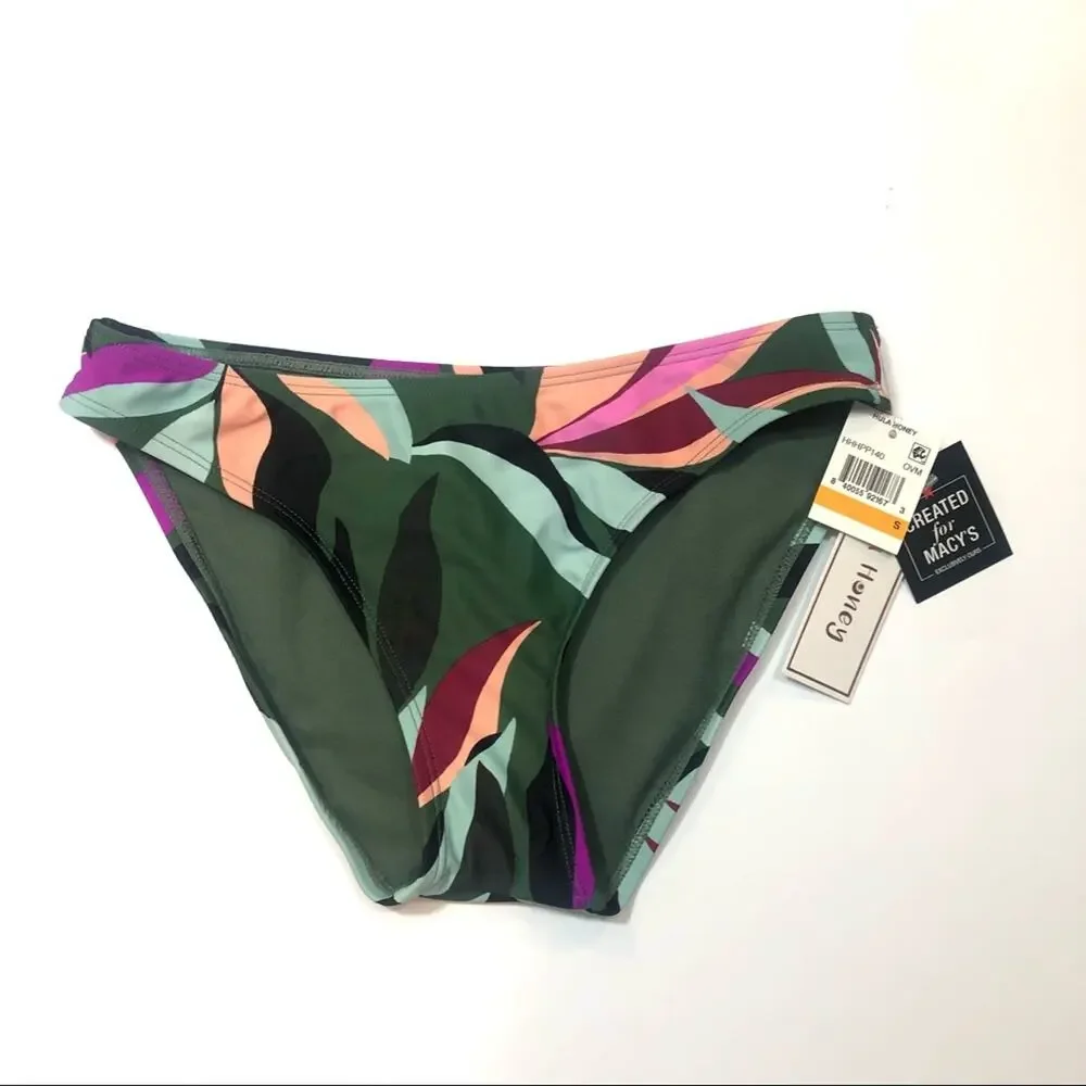 Hula Honey Olive Floral hipster bikini swim bottom
